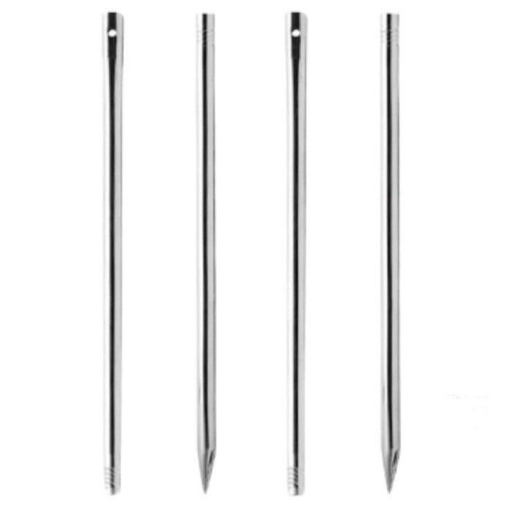 Kichwit 27.6“/2.3ft Set Of 2 Metal Stakes for Yard Signs, 5/8 Inch Thick Silver